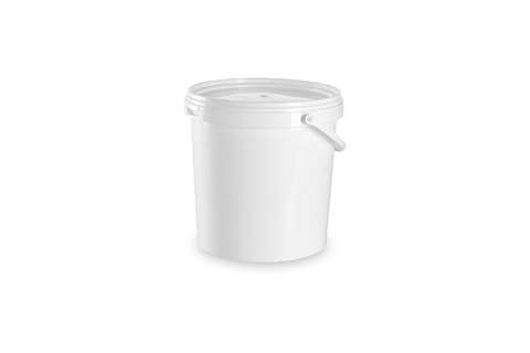 Bucket 11,1l - un approved white - plastic handle - lid incl.