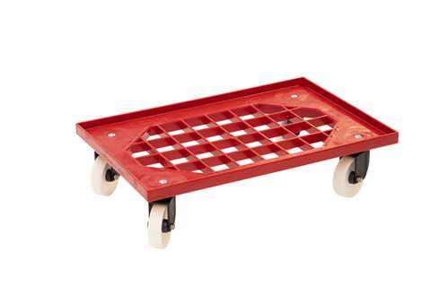Transport undercarriage grid structure with 4 swivel casters + polyamide forks