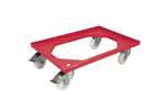 Transport undercarriage - 4 pp swivel casters - galv. forks with 2 brakes