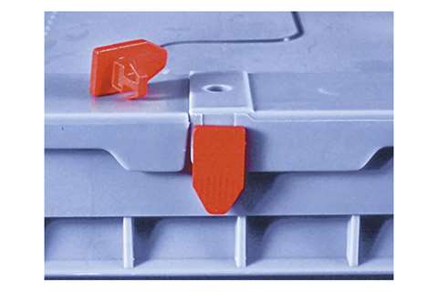 Sealing pin with 2 hooks ral 3000 - only for bito container