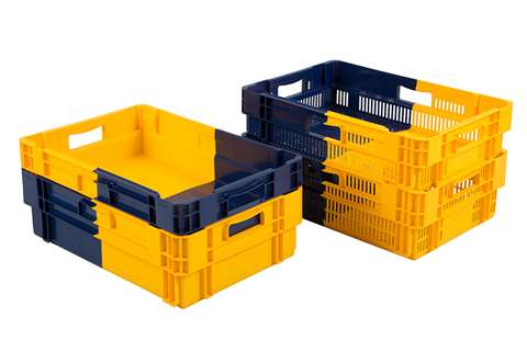 Euronorm stack/nest crate - 600x400x187 vented - bicolor