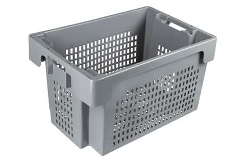 Rotary stacking container 600x400x350 mm bottom and sides perforated