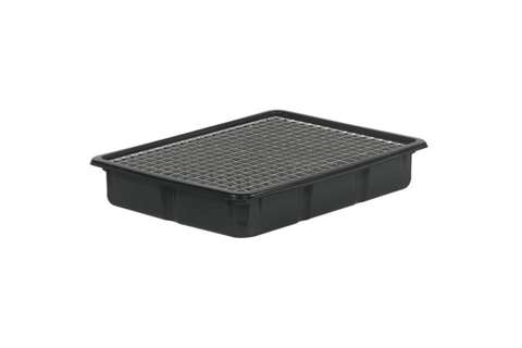 Spill tray 800x600 - 41 l pe - with galvanized grid