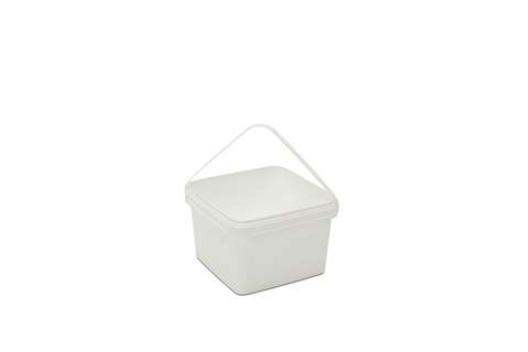 Square bucket - 3.5 l with plastic bracket - without lid