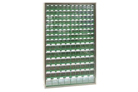 Metal wall cabinet 1265x250x2000 mm 154 tilt bins incl. - series 7000