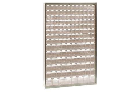 Metal wall cabinet 1265x250x2000 mm 154 tilt bins incl. - series 7000