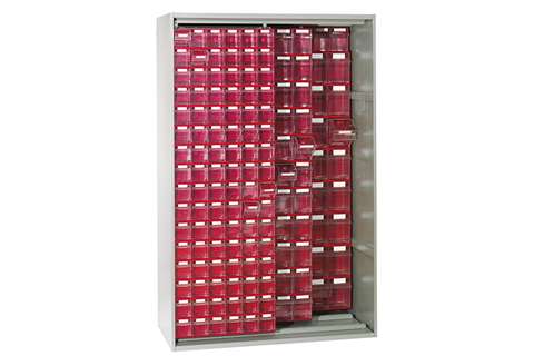 Metal wall cabinet 1250x600x1950 mm 225 tilt bins incl. - series 7000