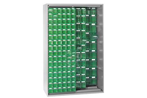 Metal wall cabinet 1250x600x1950 mm 184 tilt bins incl. - series 7000