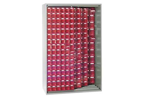 Metal wall cabinet 1250x600x1950 mm 398 tilt bins incl. - series 7000