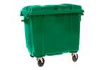 Maxi-container on 4 casters - 1100 l with flat lid - color