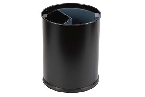 Round waste basket 10l - 2 compartiments insert black/grey 3,3l-6,6l
