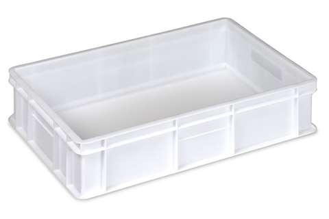 Mobil Plastic - EN stacking bin Food natural 24l - 600x400x130mm - closed walls and base - closed handles  Mobil Plastic - EN stacking bin Food natural 24l - 600x400x130mm - closed walls and base - closed handles