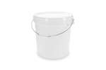 Bucket 32,9l - un approved white - metal handle - lid incl.