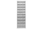 Mobil Plastic - Metal wall cabinet incl. 30 pcs Crystal box tilt bins - 665x250x2000mm 