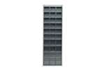 Mobil Plastic - Metal wall cabinet incl. 30 pcs Crystal box tilt bins - 665x250x2000mm 