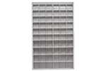 Mobil Plastic - Metal wall cabinet incl. 60 pcs Crystal box tilt bins - 1260x250x2000mm 