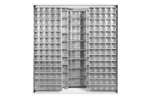 Mobil Plastic - Metal wall cabinet incl. 281 pcs Crystal box tilt bins - 1870x800x1950mm 