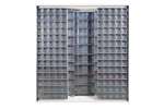 Mobil Plastic - Metal wall cabinet incl. 281 pcs Crystal box tilt bins - 1870x800x1950mm 