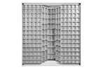 Mobil Plastic - Metal wall cabinet incl. 341 pcs Crystal box tilt bins - 1870x800x1950mm 