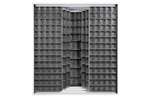 Mobil Plastic - Metal wall cabinet incl. 341 pcs Crystal box tilt bins - 1870x800x1950mm 
