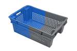 Qubb - EN Nestable and stackable crate 32l - 600x400x200mm - perforated sides and bottom - bicolor 