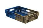 Qubb - EN Nestable and stackable crate 25l - 600x400x147mm - perforated sides and bottom - bicolor 