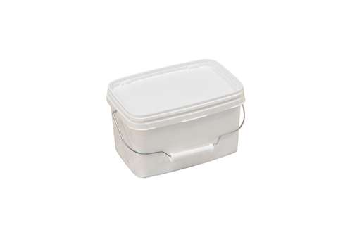 Rectangular hinged bucket - 3,6 l with metal handle - without lid