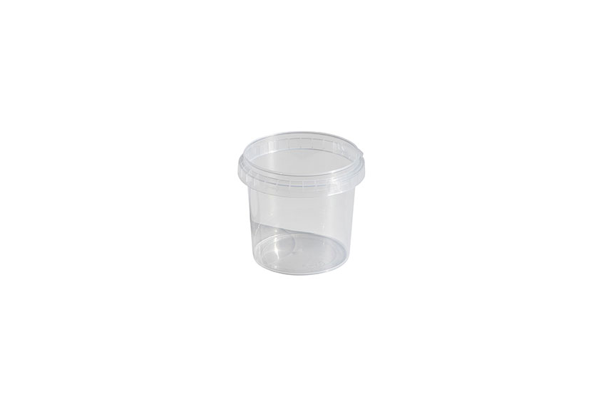 Pot plastique conique transparent 1180ml avec couvercle - Pots