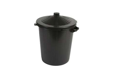 Dust bin 50 l with lid - black