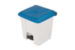 Probbax - Rectangular step-on waste bin 30l white body + coloured lid 430x390x410mm