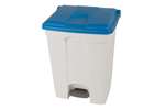 Probbax - Rectangular step-on waste bin 70l white body+coloured lid - 670x410x490mm