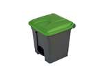 Probbax - Rectangular step-on waste bin 30l grey body+coloured lid 430x390x410mm