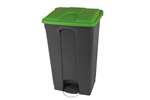 Probbax - Rectangular step-on waste bin 90l grey body + coloured lid 500x412x820mm