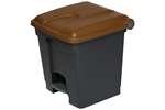 Probbax - Rectangular step-on waste bin 30l recycled body + lid 410x398x435mm