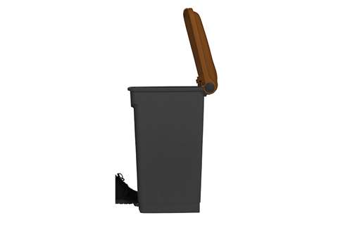 Probbax - Rectangular step-on waste bin 45l - recycled body + lid 410x398x600mm  Probbax - Rectangular step-on waste bin 45l - recycled body + lid 410x398x600mm
