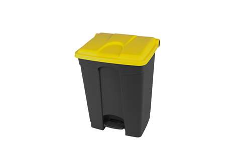 Probbax - Rectangular step-on waste bin 70l - recycled body + lid 495x412x673mm  Probbax - Rectangular step-on waste bin 70l - recycled body + lid 495x412x673mm