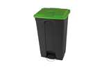 Probbax - Rectangular step-on waste bin 90l recycled body + lid 500x412x820mm