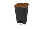 Probbax - Rectangular step-on waste bin 90l recycled body + lid 500x412x820mm