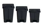 Probbax - Rectangular pedal bin 60L - double inner bucket - 520x470x590mm 