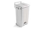 Waste bin with coloured lid - 90 l with pedal and 2 casters