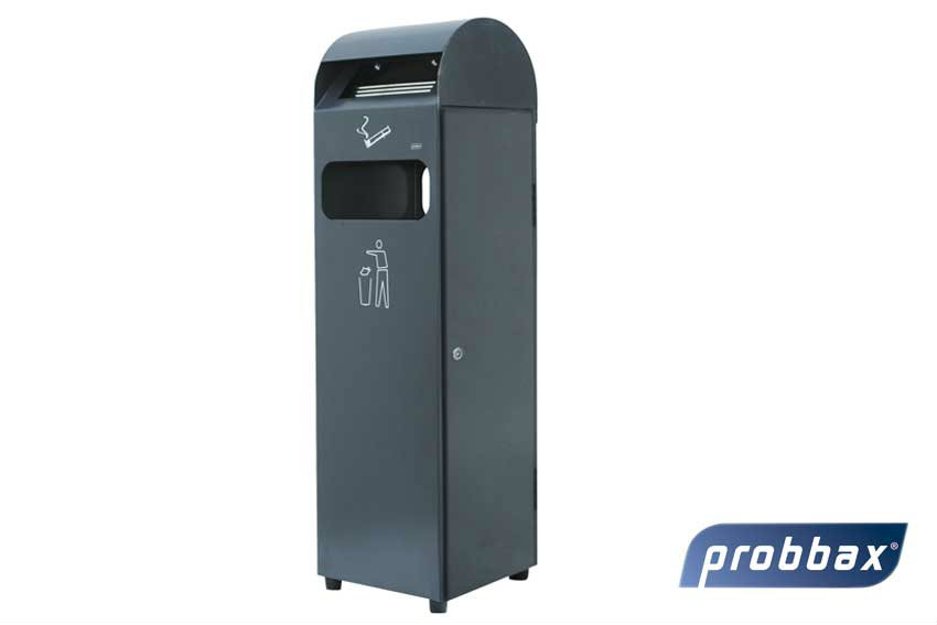 Cendrier sur pied 3 l + poubelle 29 l - 300 x 250 x 990 cm 