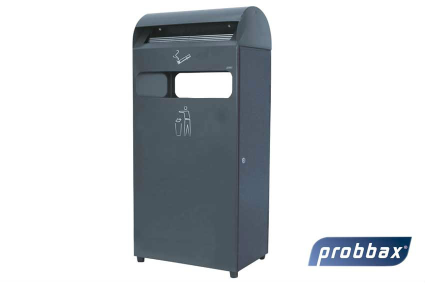 Cendrier sur pied 4.7 l + poubelle 48 l - 480 x 250 x 990 cm 