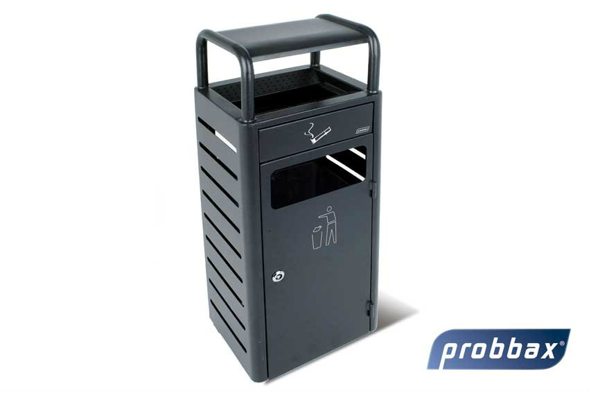 Cendrier sur pied 2.3 l + poubelle 20 l - 330 x 280 x 895 cm 