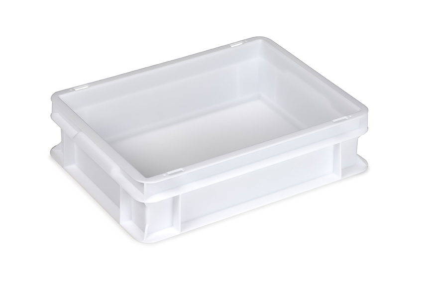 EN stacking bin Food natural 9l - 400x300x100mm - closed walls and base - closed handles 