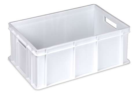 EN stacking bin Food natural 42l - 600x400x220mm - closed walls and base - 2 open handles