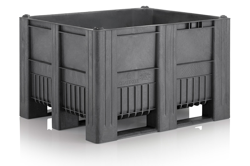 Caisse-palette Monobloc 470l - 1200x800x740mm - fermée sans soudure - 3 semelles 