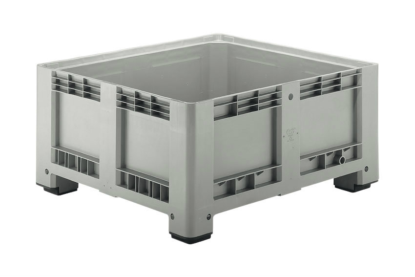 Caisse-palette 1200x1000x580 mm - plein - 4 pieds - 430 l 