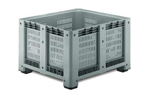 Caisse-palette 1200x1000x760mm - ajouré - 4 pieds - 610l