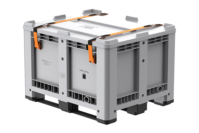 Caisse-palette incl couvercle et sangles - 1200x1000x780mm - 610l - homologue un 