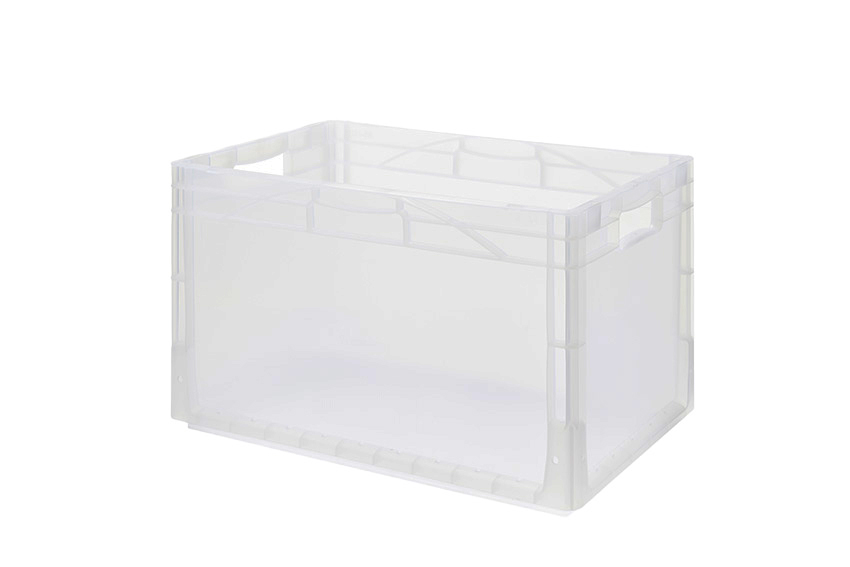 EN Stacking bin Budget Crystal 78l - 600x400x400mm - closed sides and closed reinforced bottom 